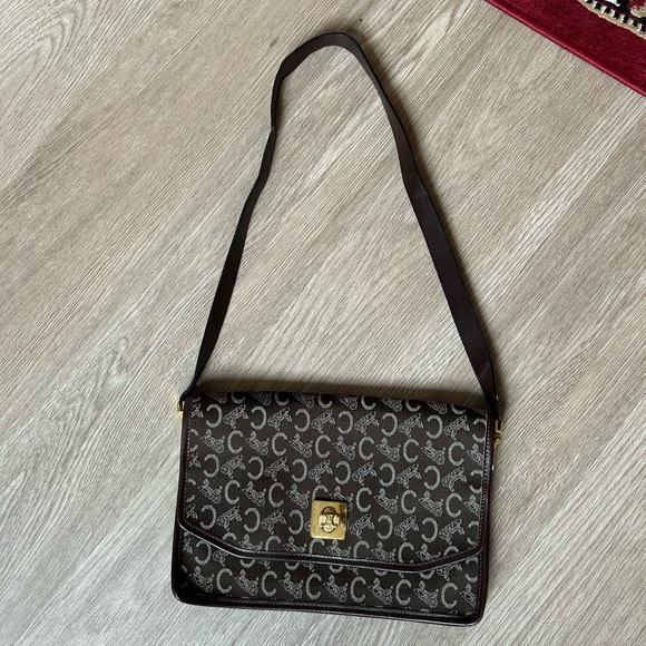 RARE Vintage Celine Carriage Horsebit Gold Logo Turn-lock Shoulder Bag - Picture 2 of 11